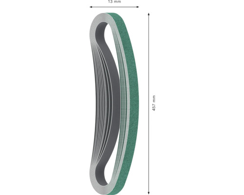 Schuurband met afmetingen 13 mm bij 457 mm
