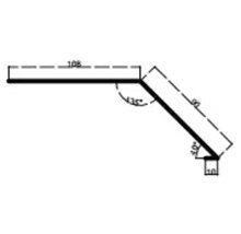 PRECIT Gootslab zonder waterkering voor dakpanplaat, RAL8004 koperbruin, 1000x90x108 mm