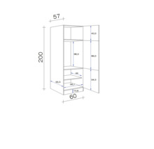 FLEX WELL Koelombouwkast voor 88e inbouwkoelkast Cara groen 60x57x200 cm