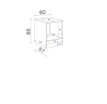 FLEX WELL Ombouwkast voor fornuis Cara groen 60x60x85 cm