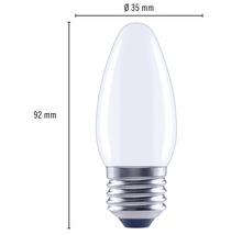 Afbeelding van een kaarslamp met de afmetingen 92 millimeter hoogte en 35 millimeter doorsnede