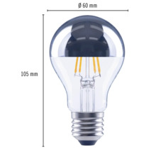 FLAIR LED kopspiegellamp E27/4W A60 warmwit zilver-helder