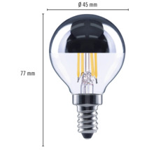 Globelamp met E14 fitting, 45 millimeter diameter en 77 millimeter hoogte