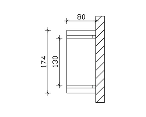Technische tekening van een product met afmetingen in millimeters