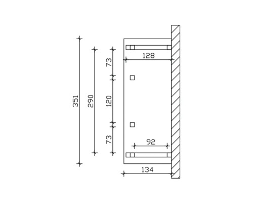 Technische tekening met maatvoering van een product
