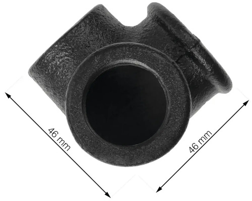 Fitting van smeedbaar gietijzer met drie uitgangen, 46 mm