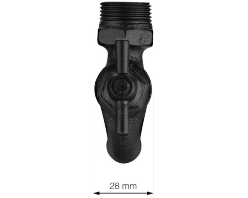 Metalen ventielkraan, 28 mm