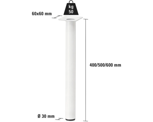 Tafelpoten met een draagvermogen van 50 kilogram en de afmetingen 400/500/600 millimeter