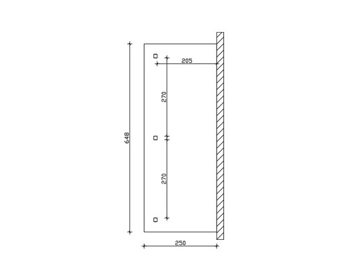 Technische tekening met maatvoering van een artikel