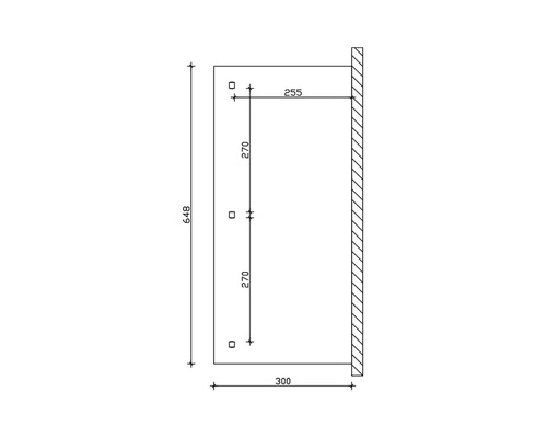 Technische tekening met maatvoering van een product.