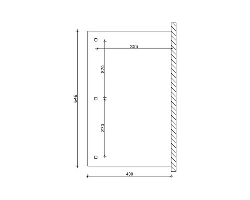 Technische tekening met maatvoering voor een product