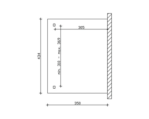 Technische tekening met afmetingen