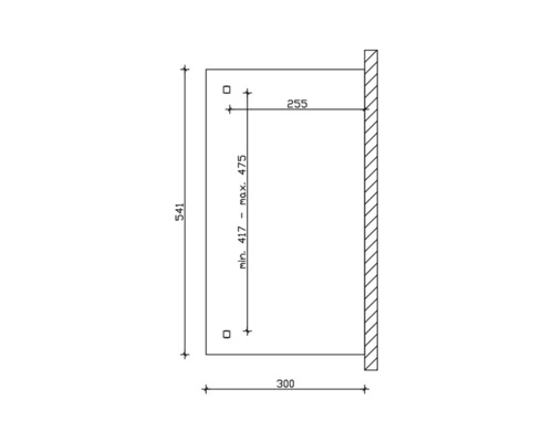 Technische tekening met maatvoering voor een product