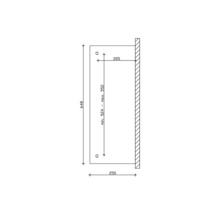Technische tekening met maatvoering voor een installatie