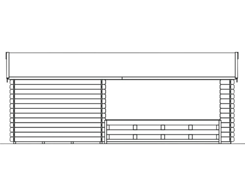Afbeelding van een tuinhuis met houten wanden