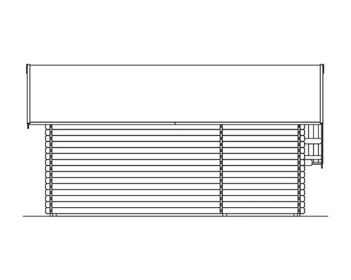 Technische tekening van een tuinhuis