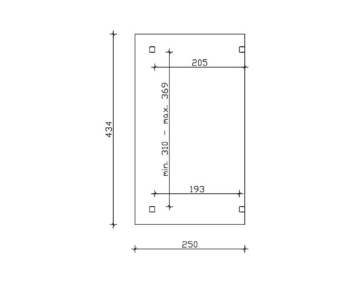 Technische tekening met maatvoering voor een constructie-element