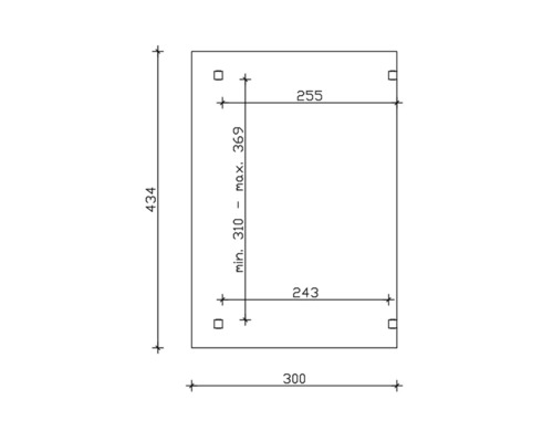 Technische tekening met afmetingen