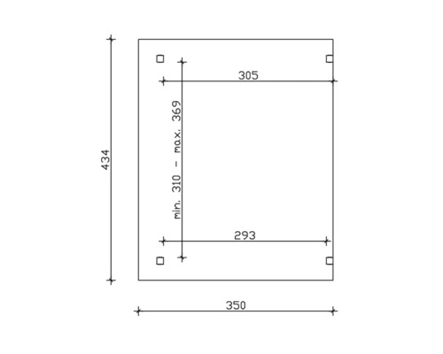 Technische tekening met afmetingen
