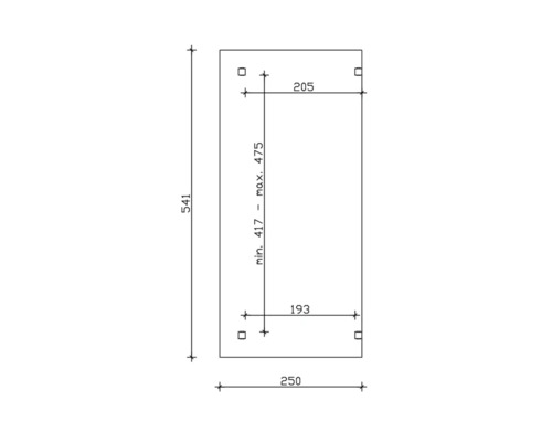 Technische tekening met afmetingen