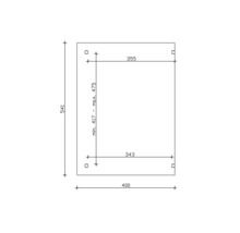 Technische tekening met maatvoering: 541 millimeter hoogte, 400 millimeter breedte, minimaal 417 millimeter tot maximaal 475 millimeter diepte, 355 millimeter boven, 343 millimeter onder.