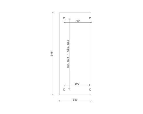 Technische tekening met afmetingen