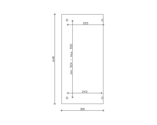 Technische tekening met afmetingen
