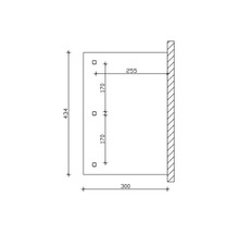 Technische tekening met afmetingen voor een product