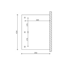 Technische tekening met maatvoeringen voor een product