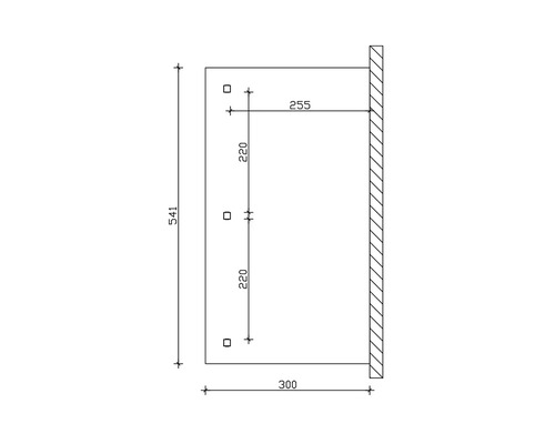 Technische tekening met maatvoering voor een product
