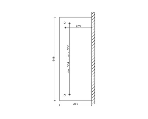 Technische tekening met afmetingen