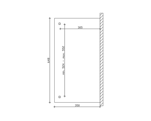 Technische tekening met maatvoering van een product