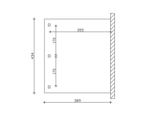 Technische tekening met afmetingen