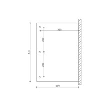 Technische tekening met de afmetingen 541, 355, 389 en 220.