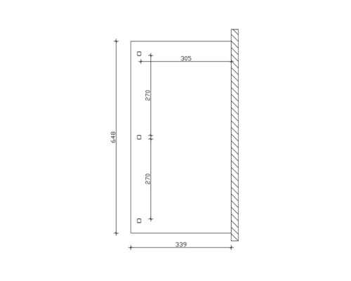 Technische tekening met maatvoering van een product.