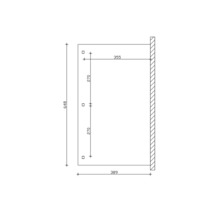 Technische tekening met afmetingen voor een product of constructie.