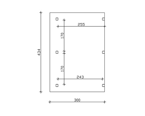 Technische tekening met afmetingen in millimeters