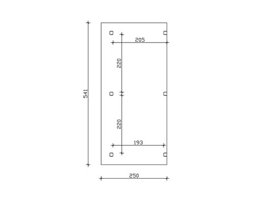 Technische tekening met afmetingen voor een constructieonderdeel