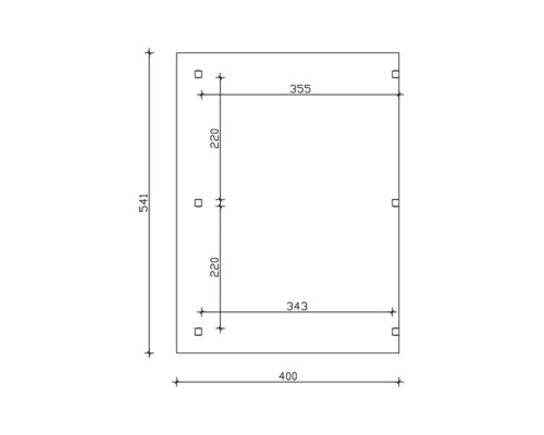 Technische tekening met afmetingen