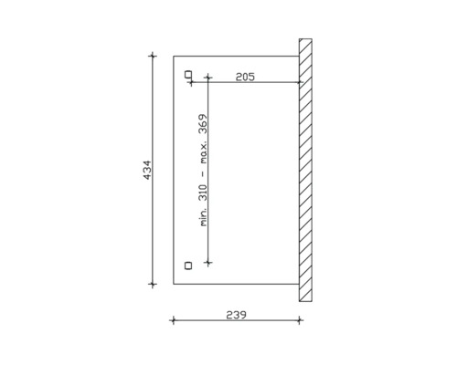 Technische tekening met afmetingen voor een product