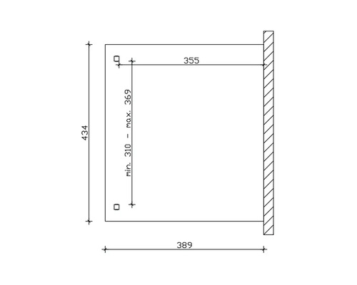 Technische tekening met maatvoering van een product
