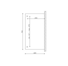 Technische tekening met maatvoering: hoogte 541, breedte 289, diepte 255, minimale hoogte 417, maximale hoogte 475.
