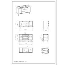 JUNGBORN Wastafelonderkast PRIMUS met greep 720x1200x456 mm natural hickory