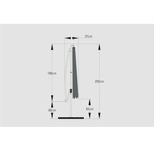 SOLUNA Zweefparasol Lyon donkergrijs met kruisvoetstandaard 250x250 cm, hoogte 270 cm-thumb-10