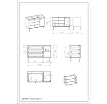 JUNGBORN Wastafelonderkast PRIMUS met greep 720x1000x456 mm natural hickory
