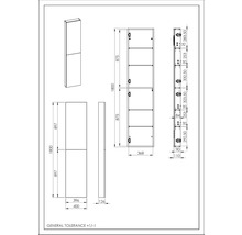 JUNGBORN Hoge badkamerkast 1800x400x126 mm navy blauw