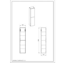 JUNGBORN Hoge badkamerkast 1800x400x352 mm zwart