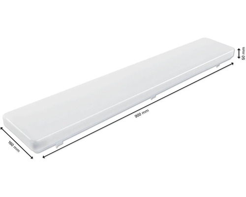 LED-vochtbestendige lamp met afmetingen 900 mm x 160 mm x 50 mm