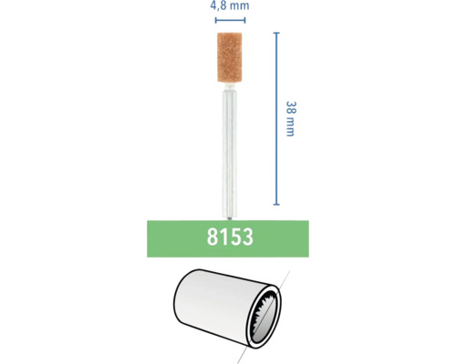 Slijpstift, 4,8 mm diameter, 38 mm lengte