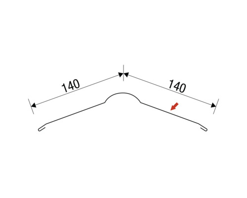 Dakgoothoek met maataanduiding 140 mm